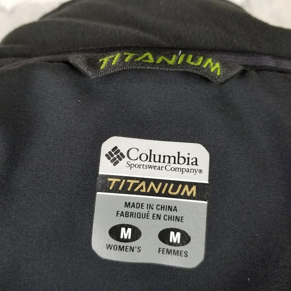 Columbia Black Titanium Soft Shell Jacket Full Zip  Mock Neck Size Medium - Picture 4 of 8